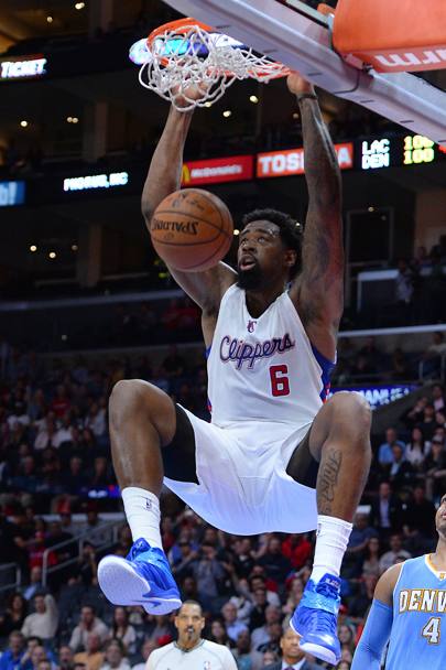 DeAndre Jordan dei Los Angeles Clippers nella patrtita contro i Denver Nuggets. (REUTERS)